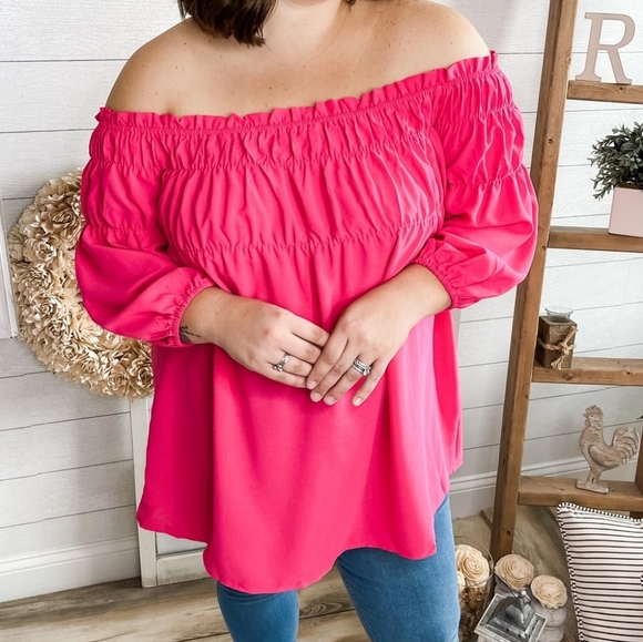 Katherine Barclay Off the Shoulder Blouse Size Small New - Picture 7 of 7